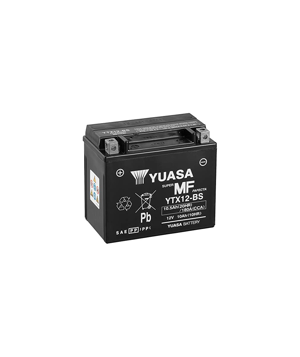 BATTERIE YUASA MOTO YTX12-BS SANS ENTRETIEN 12V 10AH